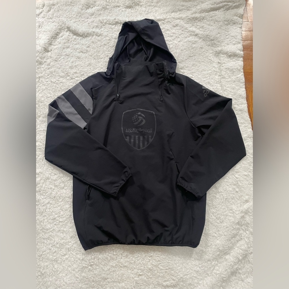 Adidas Men's Black Windbreaker with Gray Accents - Picture 11 of 16